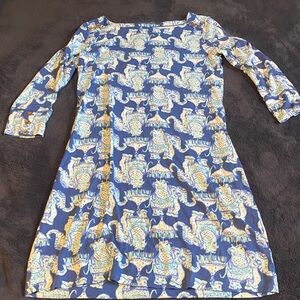Lilly Pulitzer Blue and Yellow Patterned Dress
